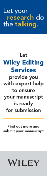 Let Wiley Editing Services provide you with expert help to ensure your manuscript is ready for submission. Find out more and submit your manuscript.